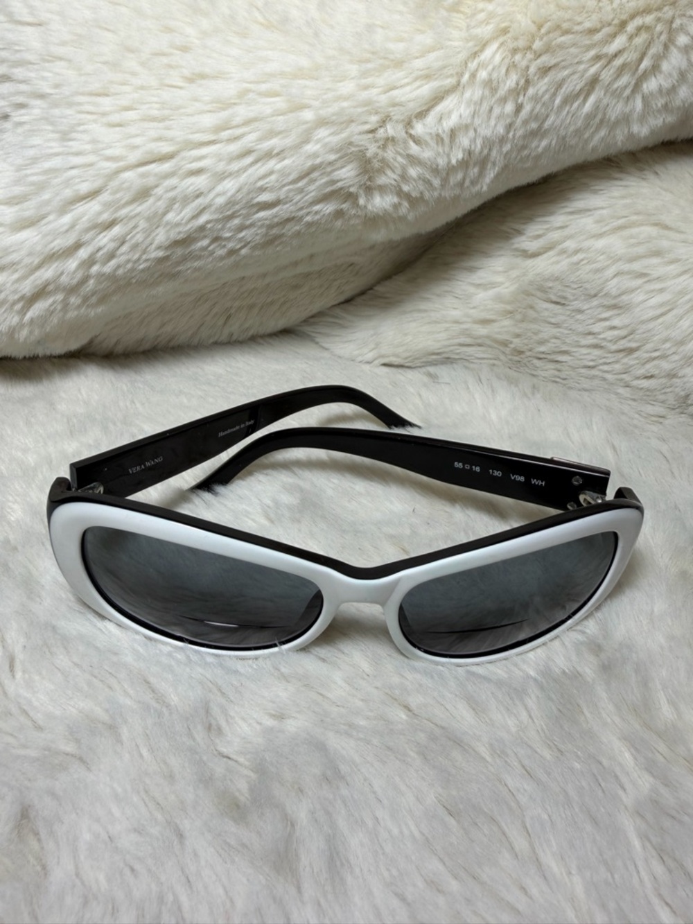 Bera wang bifocal White Frame Black Lens Women's Sunglasses